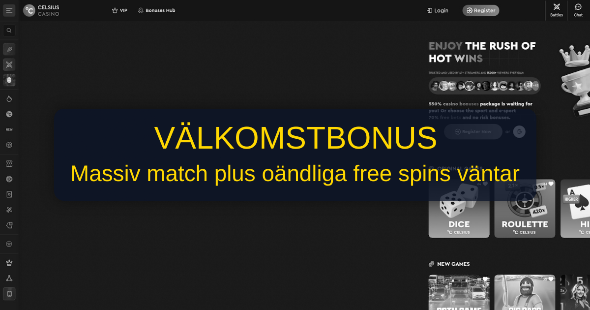 Celsius Casino - Top Online Slots & Mobile Bonus